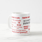 Buchhaltungsinnuendo! Suggestive Cheeky Accountant Kaffeetasse (Vorderseite Links)