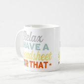 Buchhaltungsrechner Funny Relax Tabellenkalkulatio Kaffeetasse (Vorderseite Links)