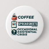 Buchhaltungsrechner Kaffeepass Funny Button (Vorderseite)