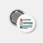 Buchhaltungsrechner Kaffeepass Funny Magnet (Vorderseite/Rückseite)