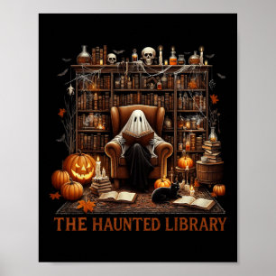 Buchhandlung Halloween Vintage Gruselige Buchliebh Poster