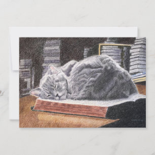 Buchhandlung Katze Anpassbare Einladung