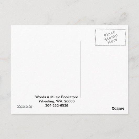 Buchhandlung Postcard Wheeling wv. Postkarte (Rückseite)