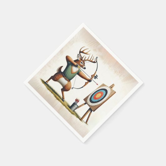Buchhirsche mit Bow und Pfeil Serviette (Ecke)