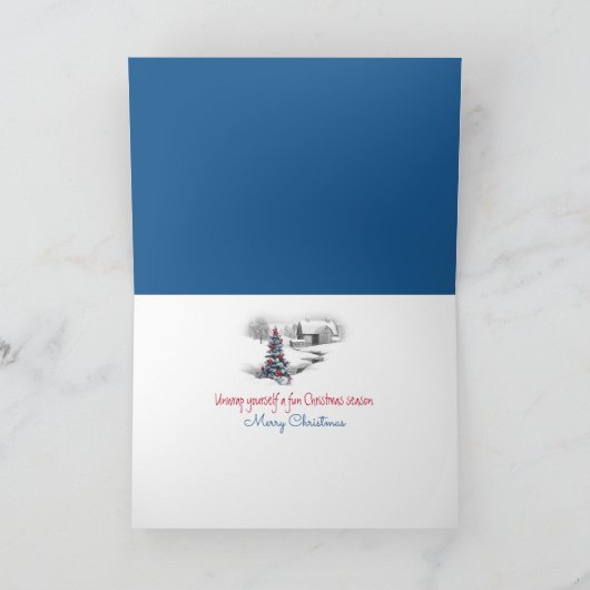 Buchhirsche mit Schneemann Feiertagskarte (Innenseite)