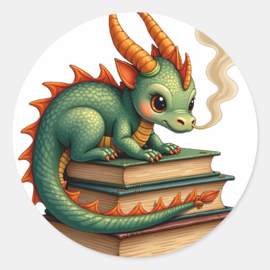 Buchhort-Drache Runder Aufkleber (Vorderseite)