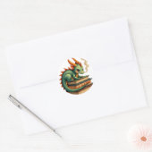 Buchhort-Drache Runder Aufkleber (Umschlag)