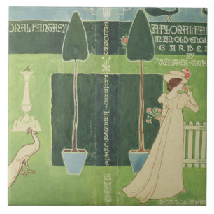 Buchhülleentwurf für 'eine Blumenphantasie in Fliese