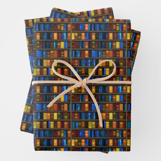 Buchkasten-Wrapping-Papier-Flachblatt-Set 3 Geschenkpapier Set (Beispiel)