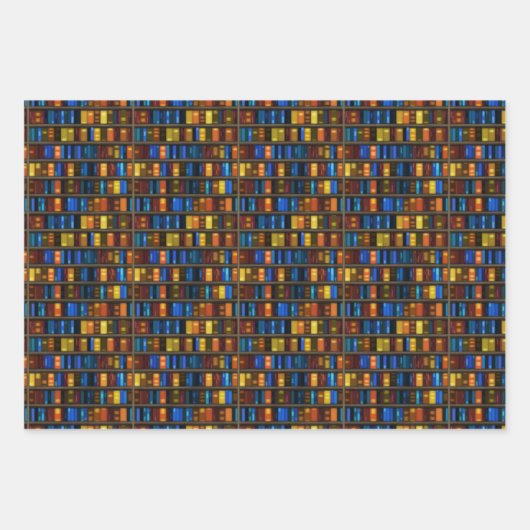 Buchkasten-Wrapping-Papier-Flachblatt-Set 3 Geschenkpapier Set (Vorderseite)