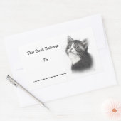 Buchkleber: Stift Zeichnend Kitten Rechteckiger Aufkleber (Umschlag)