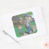 Buchkleber, The Mailman (Blatt 6) Quadratischer Aufkleber (Umschlag)