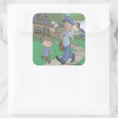 Buchkleber, The Mailman (Blatt 6) Quadratischer Aufkleber (Tasche)