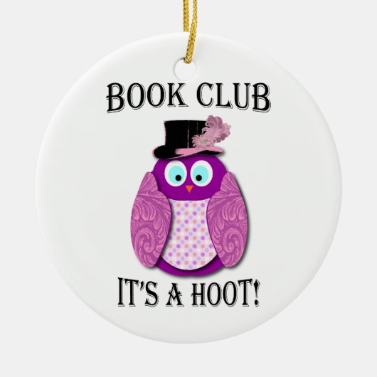 Buchklub - Es ist ein Hoot - rosa Design Keramikornament (Vorne)