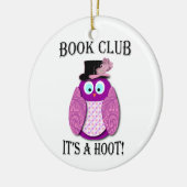 Buchklub - Es ist ein Hoot - rosa Design Keramikornament (Links)