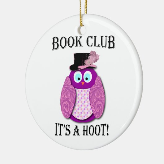 Buchklub - Es ist ein Hoot - rosa Design Keramikornament (Links)