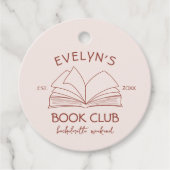 Buchklub Junggeselinnen-Abschied mit Handzeichnung Geschenkanhänger (Vorderseite)