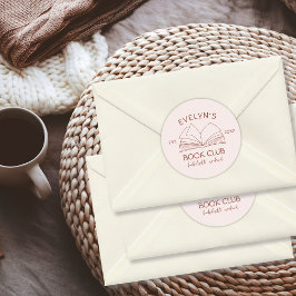 Buchklub Junggeselinnen-Abschied mit Handzeichnung Runder Aufkleber