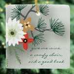Buchklub Lesen Zitat Blumenkohl Weinkultur und Erd Keramikornament<br><div class="desc">Schönes Blumendesign ist perfekt für die Ferienzeit. Hübsche Blume mit einem Zitat inspiriert von denen,  die Liebe Bücher. "Gib mir Wein,  einen gemütlichen Stuhl und ein gutes Buch" Moderner Script-Schriftart.</div>