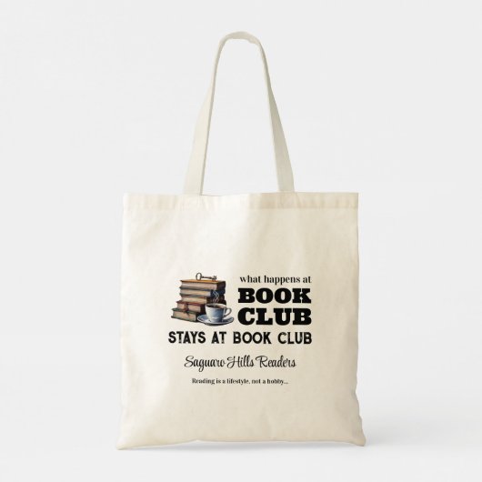 Buchklubname Buch Lover Funny Writer Tragetasche (Rückseite)