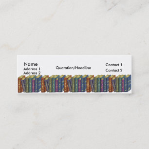 Buchladen-Geschäfts-dünne VisitenkarteBookmarker Mini Visitenkarte