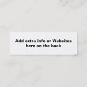 Buchladen-Geschäfts-dünne VisitenkarteBookmarkers Mini Visitenkarte (Rückseite)