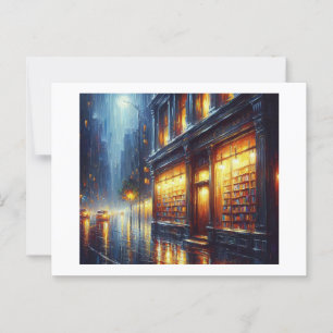 Buchladen im Regen, Postkarte