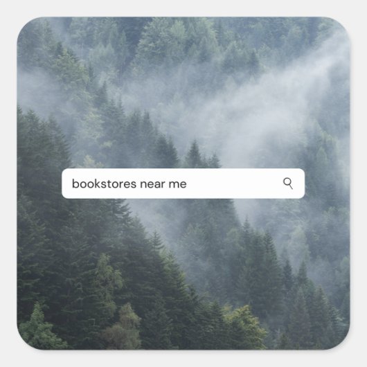 Buchläden in der Nähe von mir im Wald Quadratischer Aufkleber (Vorderseite)