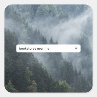 Buchläden in der Nähe von mir im Wald Quadratischer Aufkleber