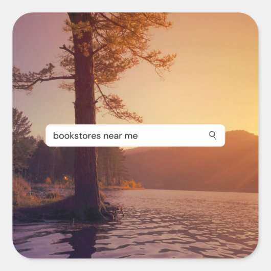 Buchläden in meiner Nähe am See Quadratischer Aufkleber (Vorderseite)