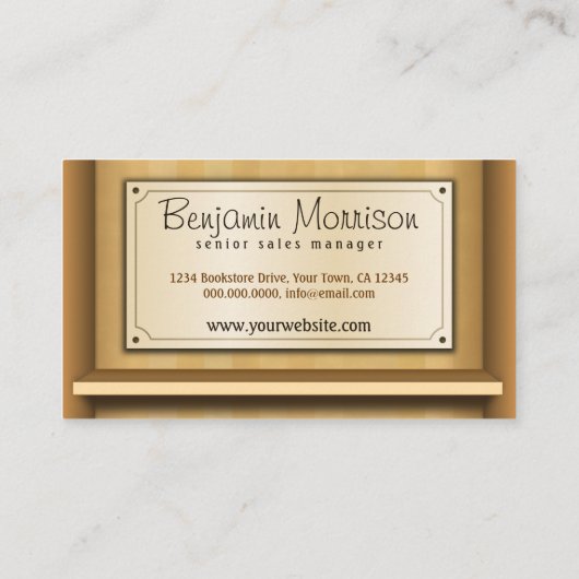 Buchladenkarten für Holzschränke Visitenkarte (Rückseite)