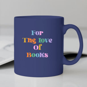 Buchlesegeschenk farbenfrohe blaue Schrift modern  Kaffeetasse