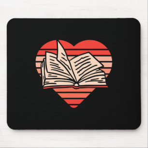 Buchlesen Herz Liebe Retro-Geschenk für ihn sie Mousepad