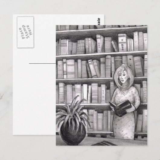 Buchlesen Postkarte (Vorne/Hinten)