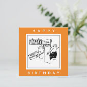 Buchleser auf einem BibliotheksCartoon Karte (Stehend Vorderseite)