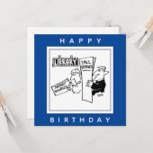 Buchleser auf einem BibliotheksCartoon Karte (Vorderseite/Rückseite Beispiel)