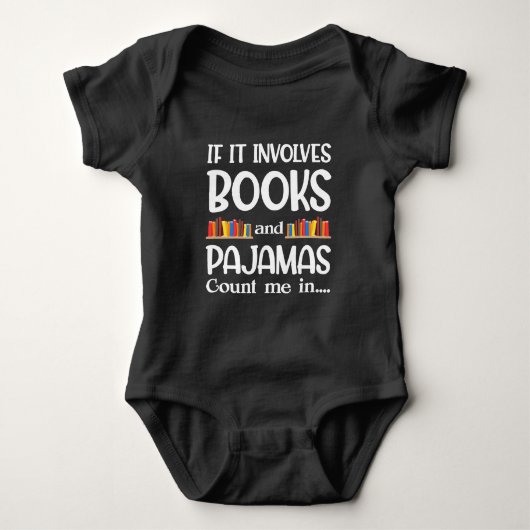 Buchleser Pajamas Buchwurm Funny Reading Baby Strampler (Vorderseite)