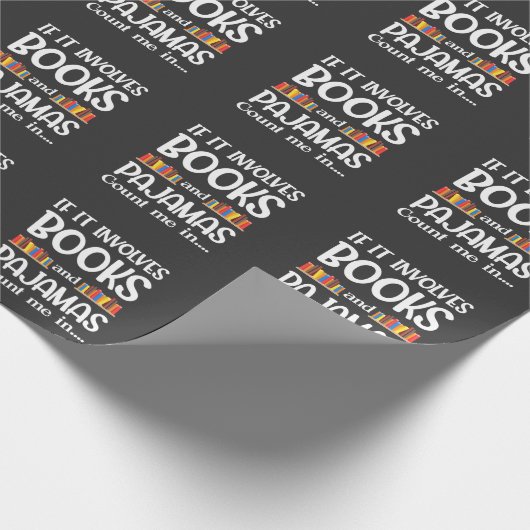 Buchleser Pajamas Buchwurm Funny Reading Geschenkpapier (Ecke)