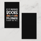 Buchleser Pajamas Buchwurm Funny Reading Visitenkarte (Vorne/Hinten)