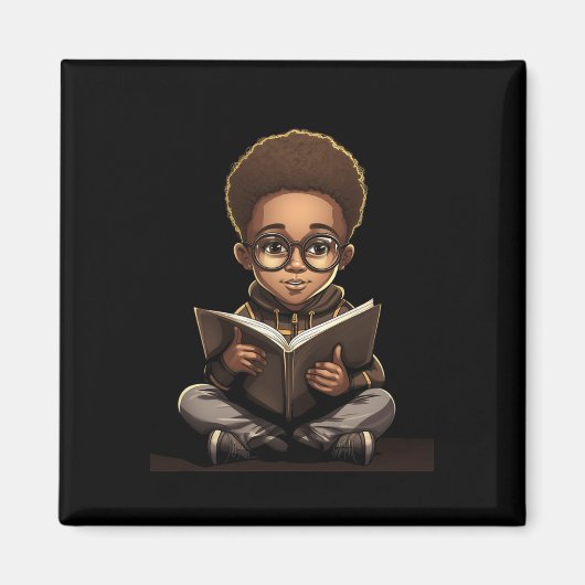 Buchlesung Afro American Reader Bookworm Magnet (Vorne)