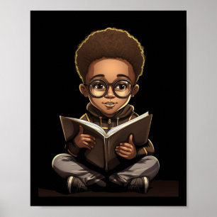 Buchlesung Afro American Reader Bookworm Poster