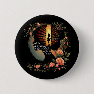 Buchlesung Buchwurm Buch Lover Women Girls Libra Button