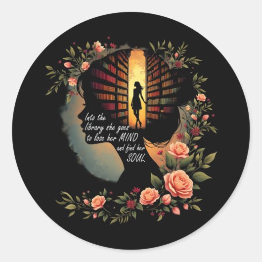 Buchlesung Buchwurm Buch Lover Women Girls Libra Runder Aufkleber (Vorderseite)