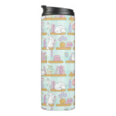 Buchliebchen Süße Katzenname Grün Thermosbecher (Nach rechts gedreht)