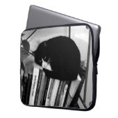 Buchliebende Katze Laptopschutzhülle (Vorderseite Links)
