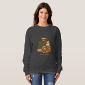 Buchliebende Katze Sweatshirt (Vorne ganz)
