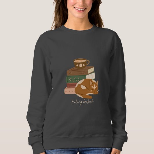 Buchliebende Katze Sweatshirt (Vorderseite)