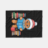 Buchliebender Lebkuchen liest Bücher Weihnachts-Py Fleecedecke (Vorderseite (Horizontal))