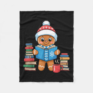 Buchliebender Lebkuchen liest Bücher Weihnachts-Py Fleecedecke