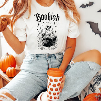 Buchliebendes Skelett Halloween-Lesen Gothic T-Shirt